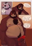 2022 alex_(rovindeer) anthro balls bear beard bodily_fluids brown_body brown_fur canid canine canis circumcised collar comic dialogue digital_media_(artwork) dripping duo english_text erection facial_hair facial_piercing fur gabriel_(rovindeer) genital_fluids genitals handjob hi_res humanoid_genitalia humanoid_penis male male/male male_focus mammal nose_piercing nose_ring nude penile penis piercing precum ring_piercing rovindeer sex solo_focus speech_bubble submissive submissive_anthro submissive_male text toony url wolf