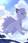 alolan_form alolan_vulpix ambiguous_gender blue_eyes feral fur generation_7_pokemon hi_res nintendo outside paws pokemon pokemon_(species) quadruped regional_form_(pokemon) rumine smile snow solo thick_thighs white_body white_fur