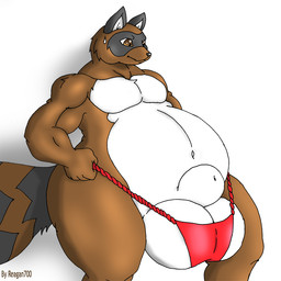 animal_genitalia anthro asian_clothing balls belly big_balls big_belly bodily_fluids clothing east_asian_clothing fully_sheathed fundoshi fundoshi_pull fur genitals ill-fitting_clothing japanese_clothing male mostly_nude mouth_closed navel nervous nervous_sweat overweight overweight_anthro overweight_male sheath slightly_chubby slightly_chubby_anthro slightly_chubby_male small_clothing solo sweat sweatdrop tail underwear reagan700 jensu canid canine mammal raccoon_dog tanuki 1:1 2010 signature