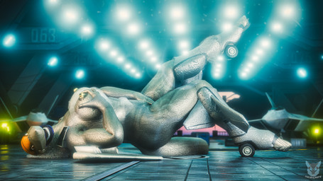 aircraft airplane big_breasts bodily_fluids breasts butt female grey_body hangar jet looking_at_viewer lying machine nipples not_furry nude on_back smile soap soap_bubbles soapy solo tail vehicle water wet wet_body wings foxibiki fire-moth_(modeler) f-22_raptor lockheed_martin aeromorph living_aircraft living_machine living_vehicle 16:9 3d_(artwork) blender_(artwork) digital_media_(artwork) hi_res widescreen