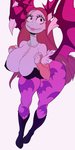 big_breasts breasts cleavage clothed clothing female huge_breasts membrane_(anatomy) membranous_wings nipple_outline not_furry simple_background solo wings noblood capcom darkstalkers the_nightmare_before_christmas morrigan_aensland sally_(tnbc) humanoid undead winged_humanoid zombie hi_res