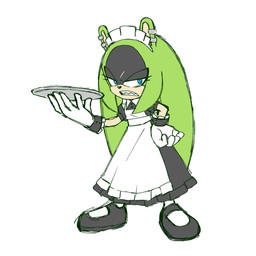 angry anthro apron blue_eyes clothed clothing ear_piercing female fully_clothed fur gloves green_body green_fur grumpy hair_down hand_on_hip handwear holding_object looking_at_viewer maid_uniform piercing plate serving_tray simple_background solo uniform white_background unknown_artist idw_publishing sega sonic_the_hedgehog_(comics) sonic_the_hedgehog_(idw) sonic_the_hedgehog_(series) surge_the_tenrec afrosoricid mammal tenrec 1:1 2022 full-length_portrait hi_res portrait