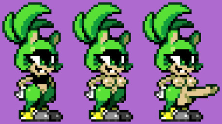 anthro balls big_balls big_breasts big_penis black_clothing black_shirt black_topwear breasts clothed clothing erection female footwear fur genitals glistening glistening_body glistening_breasts glistening_skin green_body green_eyes green_fur green_hair gynomorph hair huge_balls huge_penis hyper hyper_genitalia hyper_penis intersex multicolored_body nipples nude pantsless penis ponytail shirt shoes simple_background smile solo standing teeth thick_thighs topwear wide_hips moronicpixels idw_publishing sega sonic_the_hedgehog_(comics) sonic_the_hedgehog_(idw) sonic_the_hedgehog_(series) surge_the_tenrec afrosoricid mammal tenrec digital_media_(artwork) pixel_(artwork)
