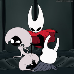 2_horns anal anal_penetration anthro anthro_on_anthro anthro_penetrated anthro_penetrating anthro_penetrating_anthro anus areola big_butt big_penis black_anus black_body black_exoskeleton black_eyes black_penis blush blush_lines breasts butt cloak clothing empty_eyes erection exoskeleton featureless_arms featureless_legs female female_anthro female_penetrated flat_chested genitals grey_areola grey_cloak grey_clothing grey_nipples group horn kneeling leaning leaning_forward lying male male/female male_anthro male_penetrating male_penetrating_female multicolored_body multicolored_exoskeleton nipples non-mammal_breasts non-mammal_nipples on_back penetration penile penile_penetration penis penis_in_ass red_cloak red_clothing sex small_breasts step_pose stepped_on stepping_on_back text trio two_tone_body two_tone_exoskeleton vulva white_body white_exoskeleton white_eyes white_horn wide_eyed wide_hips adullperson hollow_knight:_silksong hollow_knight_(franchise) team_cherry hornet_(hollow_knight) lace_(hollow_knight:_silksong) the_knight_(hollow_knight) arthropod vessel_(species) 1:1 2025 hi_res url