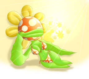 bikini blush bra breasts clothing crossgender female flower green_body green_skin light mtf_crossgender not_furry plant polka_dots seductive solo sun swimwear two-piece_swimsuit underwear latiar mario_bros nintendo petey_piranha elemental_creature elemental_humanoid flora_fauna humanoid piranha_plant plant_humanoid 2013