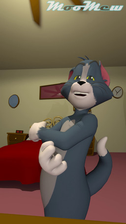 alarm_clock angry anthro bed blue_body blue_fur ceiling_fan clock countershade_face countershading crossed_arms dipstick_tail drawer electric_fan eyebrows first_person_view fur furniture glaring glaring_at_viewer gloves_(marking) grabbing_viewer green_eyes laugh looking_at_viewer male markings micro micro_pov motion_blur punch realization reflection smile smiling_at_viewer solo table tail tail_markings wall_clock white_body white_countershading yellow_sclera moomew artem_dubyna_(modeler) metro-goldwyn-mayer tom_and_jerry thomas_cat domestic_cat felid feline felis mammal 2026 3d_(artwork) 3d_animation 9:16 animated digital_media_(artwork) hi_res huge_filesize short_playtime sound video