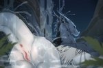 anus black_body black_fur black_horn black_mane butt facial_horn female feral fur genitals horn mane nose_horn pink_anus pink_pussy pussy solo white_body white_fur white_nose_horn viurrr mythology dragon mythological_creature mythological_scalie scalie hi_res
