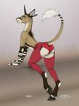 2017 anthro butt clothed clothing cloven_hooves ecmajor equid equine equustra_(ecmajor) female full-length_portrait fur furgonomics graphite_(artwork) hi_res hooves horn ineffective_clothing leggings legwear looking_aside looking_at_viewer mammal mythological_creature mythological_equine mythology open_mouth open_smile panties pencil_(artwork) portrait pose raised_tail simple_background smile solo tail third-party_edit topless traditional_media_(artwork) underwear unicorn white_background