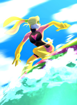 anthro clothing female sea solo swimwear water fernypaw loonatics_unleashed looney_tunes warner_brothers lexi_bunny lagomorph leporid mammal rabbit absurd_res hi_res