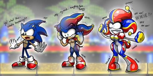 anthro base_one_layout basic_sequence breasts clown clown_transformation female gender_transformation jester jester_outfit latex linear_sequence mind_control mtf_transformation one_row_layout solo three_frame_image three_frame_sequence transformation transformation_sequence redflare500 sega sonic_the_hedgehog_(series) sonic_the_hedgehog eulipotyphlan hedgehog mammal digital_media_(artwork) full-length_portrait hi_res portrait sequence