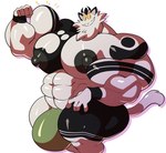 abs anthro biceps big_bulge big_muscles big_nipples big_pecs bulge clothing fur huge_muscles hyper hyper_muscles male muscular muscular_anthro muscular_male nipples pecs simple_background smile solo thick_thighs underwear white_background bobthetanuki nintendo pokemon scrufer galarian_form galarian_meowth generation_8_pokemon mammal pokemon_(species) regional_form_(pokemon) hi_res