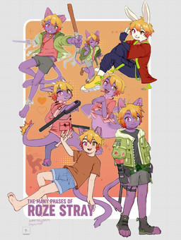 bottomwear clothing furgonomic_legwear futuristic gesture hand_gesture holding_object hoodie kemono leg_accessory male open_mouth open_smile pose purple_body shirt shorts smile staff standing t-shirt topwear v_sign weapon young young_male strayrozerem asian_mythology east_asian_mythology mythology roze_(strayrozerem) animal_humanoid cat_humanoid dragon felid felid_humanoid feline feline_humanoid humanoid lagomorph leporid mammal mammal_humanoid mythological_creature mythological_scalie rabbit reptile scalie snake 2025 model_sheet