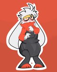 abdl accessory anthro blush clothing diaper headband latex latex_clothing latex_skinsuit long_ears male orange_eyes skinsuit solo tight_clothing rapoof nintendo pokemon rapoof_(character) generation_8_pokemon pokemon_(species) raboot absurd_res hi_res