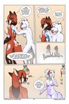 anthro arctic_fox arctica_(vixen_logic) areola bathing belly_tuft blue_eyes border breasts brown_body brown_fur brown_hair brown_markings canid canine casual_nudity cheek_tuft chest_tuft colored comic communal_shower dialogue digital_media_(artwork) dipstick_ears dipstick_hair dipstick_tail duo ear_markings ear_piercing english_text facial_tuft female fox foxboy83 fur gauged_ear genitals gloves_(marking) green_eyes hair hi_res highlights_(coloring) innie_pussy inside leg_markings long_hair mammal markings multicolored_ears navel nipple_piercing nipples nude piercing pussy red_(vixen_logic) red_body red_fox red_fur red_hair red_highlights shaded short_hair shower shower_room showering socks_(marking) standing tail tail_markings text tootaloo true_fox tuft url vixen_logic white_body white_border white_fur white_hair