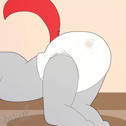 all_fours ambiguous_gender anthro black_border blush blush_lines border brown_fart_cloud clothed clothing cutaway diaper diaper_only expression_cutaway eyes_closed fade_to_black fart fart_cloud feces fur grey_body grey_ears grey_fur head_tuft heart_symbol inside multicolored_body multicolored_fur pooping red_body red_fur red_inner_ear red_tail smile snaggle_tooth soiled_diaper soiling soiling_diaper solo tail text tongue tongue_out topless tuft two_tone_body two_tone_fur unclean_diaper used_diaper using_diaper wearing_diaper whisker_spots white_diaper shadyadi shady_(shadyadi) canid canine canis mammal wolf 1:1 2026 animated artist_name short_playtime signature sound video