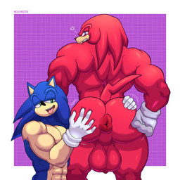 angry anthro anus aroused_smile backsack balls bedroom_eyes big_balls big_butt butt butt_grab butt_jiggle butt_squish clenched_teeth cross-popping_vein duo fist genital_raphe genitals hand_on_butt hand_on_hip jiggling kneeling looking_at_butt looking_back male male/male motion_lines muscular muscular_male narrowed_eyes open_mouth puffy_anus raphe_(anatomy) rear_view red_body scrotal_raphe scrotum_flap seductive squish tail teeth thick_thighs tongue tongue_out hellpasser sega sonic_the_hedgehog_(series) knuckles_the_echidna sonic_the_hedgehog echidna eulipotyphlan hedgehog mammal monotreme 1:1 absurd_res hi_res