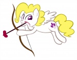 arrow_(weapon) bow_(weapon) cosplay cutie_mark female feral happy on_model open_mouth pre-g4 purple_eyes ranged_weapon simple_background smile solo style_emulation weapon white_background wings unknown_artist hasbro mlp_g1 my_little_pony my_little_pony_'n_friends mythology cupid surprise_(pre-g4) equid equine mammal mythological_creature mythological_equine pegasus digital_media_(artwork)