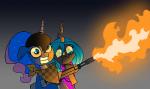 2014 animated blue_eyes changeling clothing equine flamethrower friendship_is_magic goth green_eyes green_hair hair horn horse jokerpony kill_it_with_fire mammal my_little_pony pony princess_luna_(mlp) queen_chrysalis_(mlp) ranged_weapon smile sweater two_tone_hair weapon
Rating: Safe
Score: 9
User: anthroking
Date: February 13, 2014