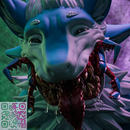 4_ears anthro blue_body blue_eyes bodily_fluids fangs fur gaping_mouth hair happy inner_ear_fluff looking_at_viewer male mandibles mouth_shot multi_ear multicolored_body multicolored_fur narrowed_eyes nightmare_fuel nude open_mouth saliva saliva_on_tongue saliva_string sharp_teeth simple_background smile solo standing teeth tongue tongue_out tuft what_has_science_done white_body white_fur vogleinis avali avian 1:1 2025 3d_(artwork) digital_media_(artwork) hi_res portrait signature