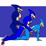 1:1 2023 5_fingers alien all_fours anal anal_orgasm anal_penetration anthro blue_background blue_body blue_feet blue_hands bodily_fluids border butt cetacean cum cum_in_ass cum_inside cum_while_penetrated doggystyle dolphin dripping duel_monster ejaculation erection feet fin fingers from_behind_position genital_fluids genitals group group_nudity group_sex head_fin humanoid_feet humanoid_genitalia humanoid_hands humanoid_penis male male/male mammal marine multicolored_body muscular muscular_anthro muscular_male neo-spacian_aqua_dolphin neo-spacian_hydro_dolphin neo-spacian_marine_dolphin nipples nude open_mouth orgasm pecs penetration penis plantigrade precum precum_drip red_nipples red_tongue sex side_view simple_background simultaneous_orgasms smile snout soles thepluto toes tongue toothed_whale train_position trio two_tone_body white_body white_border white_fingers white_soles yu-gi-oh! yu-gi-oh!_gx