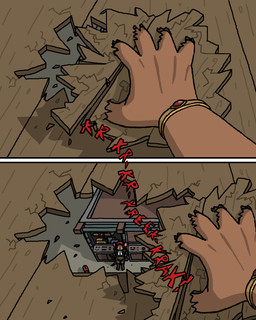 anthro battery boots bracelet clothed clothing collared_shirt destruction dress_shirt duo engineer_(profession) female first_person_view footwear gem gloves handwear high-angle_view jewelry leg_harness machine micro overalls pipe scared shirt shoes size_difference tail text toolbox tools topwear vest wrench myaxy mammal mouse murid murine rodent 4:5 absurd_res comic hi_res