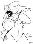 blep female feral heart_eyes heart_symbol hooves one_eye_closed solo star tail tongue tongue_out wink conditional_dnp skoon friendship_is_magic hasbro my_little_pony berry_punch_(mlp) equid equine horse mammal pony line_art monochrome