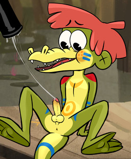 anthro anus balls bodily_fluids butt cum erection genital_fluids genitals green_eyes hair humanoid_genitalia humanoid_penis looking_at_genitalia looking_at_own_penis looking_at_penis looking_at_self male markings nude penetrable_sex_toy penis red_hair sex_toy solo tail tribal tribal_markings young james_murray arlo_the_alligator_boy netflix arlo_beauregard alligator alligatorid crocodilian reptile scalie hi_res