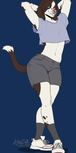 anthro biped border bottomwear clothed clothed_anthro clothed_male clothing countershade_torso countershading femboy footwear front_view fully_clothed fully_clothed_anthro fully_clothed_male fur hair looking_at_viewer male navel shoes smile socks solo standing tail teeth topwear transparent_border kittydee canid canine canis domestic_dog mammal 2026 alpha_channel digital_drawing_(artwork) digital_media_(artwork) hi_res