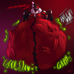 anthro big_muscles clothed clothing dialogue duo gurgle_(sound_effect) jacket male male_pred muscular muscular_male partially_clothed size_difference smaller_pred text topwear vore ivore nintendo pokemon avian bird generation_3_pokemon generation_6_pokemon legendary_pokemon pokemon_(species) rayquaza yveltal 1:1 english_text hi_res