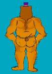 back_hair big_butt body_hair butt chest_tuft clothing cybernetics for_a_head hairy_legs hands_on_hips hat headgear headwear jockstrap machine male musclegut muscular pubes solo thick_thighs top_hat top_hat_only tuft underwear funkybirddude_(artist) five_nights_at_freddy's scottgames fredbear_(fnaf) freddy_(fnaf) bear cyborg mammal ursine hi_res