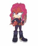 anthro big_eyes female hair pose red_hair simple_background solo white_background chocolatechippi archie_comics sega sonic_the_hedgehog_(archie) sonic_the_hedgehog_(comics) sonic_the_hedgehog_(series) lien-da echidna mammal monotreme 5:6 hi_res