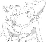 2023 anthro anthro_on_anthro big_breasts biped blush blush_lines bottomwear breast_size_difference breast_squish breasts breasts_frottage bulging_breasts closed_smile clothed clothed_anthro clothed_female clothing coat comparing comparing_breasts crossover curved_eyebrows dbaru digital_drawing_(artwork) digital_media_(artwork) disney domestic_cat duo ear_piercing ear_ring examination extended_arms eyebrows eyelashes felid feline felis female female/female fingers gloves goof_troop hair half-closed_eyes hand_on_another's_breast hand_on_breast handwear hi_res hoop_ear_ring huge_breasts humanoid_hands inner_ear_fluff intraspecies lab_coat looking_at_another looking_at_another's_breasts looking_at_breasts looking_down mammal mature_anthro mature_female monique_pussycat monochrome mouth_closed narrowed_eyes open_mouth pants peg_pete piercing prick_ears ring_piercing rolled_up_sleeves shadow short_hair side_cut side_view sketch skimpy smile snout squish standing super_fuck_friends tail thin_eyebrows topless topless_anthro topless_female topwear tuft