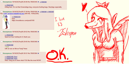 anthro bone_frill breasts clothed clothed_anthro clothed_female clothing elbow_feathers eyes_closed feathered_wings feathers female frill_(anatomy) green_text greentext_(format) hair happy heart_symbol long_hair medium_breasts non-mammal_breasts profanity shirt smile solo text topwear wings 2sleepee 4chan goodbye_volcano_high ko_op_(game_developer) fang_(gvh) prehistoric_species pterosaur reptile scalie artist_name english_text half-length_portrait portrait red_theme restricted_palette sketch url