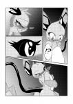 anthro black_and_white blush border comic eyes_closed generation_1_pokemon gradient_background hi_res male mattchu_(character) monochrome nintendo pokemon pokemon_(species) pokemorph raichu simple_background solo white_border white_crest_(artist)