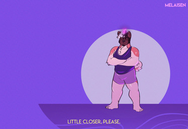 abstract_background anthro barefoot black_hair bottomwear brown_body brown_ears brown_face brown_fur clothed clothed_anthro clothed_male clothing countershading crossed_arms dialogue eyes_closed eyewear fake_screencap feet fully_clothed fully_clothed_anthro fully_clothed_male fur glasses hair male male_anthro mouth_closed multicolored_body multicolored_fur multicolored_hair orange_body orange_fur orange_tail purple_background purple_bottomwear purple_clothing purple_shirt purple_shorts purple_tank_top purple_topwear shirt shorts simple_background solo standing tail talking_to_viewer tan_body tan_countershading tan_fur tan_tail tank_top teeth text text_on_clothing text_on_shirt text_on_topwear topwear two_tone_hair two_tone_tail u_u white_hair melaisen bau_(melaisen) akita american_akita canid canine canis domestic_dog mammal spitz 2023 absurd_res artist_name comic digital_drawing_(artwork) digital_media_(artwork) english_text full-length_portrait hi_res one_panel_comic portrait purple_theme