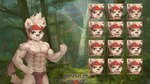 abs anthro biceps bottomwear bulge clothed clothing expressions forest forest_background fur green_eyes hair kemono loincloth loincloth_only looking_at_viewer male muscular muscular_anthro muscular_male nature nature_background nipples pecs plant smile solo standing tail topless tree white_body white_fur ainro elysium_above dong_xuan canid canine canis domestic_dog mammal hi_res