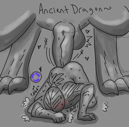 anal anal_penetration armor ass_up balls bestiality big_balls big_penis blush bodily_fluids butt duo feral feral_penetrating forced from_behind_position genitals hood human_on_feral human_penetrated interspecies larger_male lying male male/male on_front penetration penis rape sex size_difference sweat lovingarmor tenkoles elden_ring elden_ring_nightreign fromsoftware mythology ancient_dragon ironeye_(nightreign) dragon human mammal mythological_creature mythological_scalie scalie sketch
