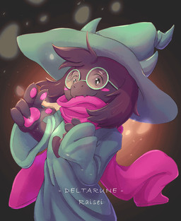 5_fingers ambiguous_gender anthro black_body black_fur blush clothing eyewear fingers fur glasses hat headgear headwear horn scarf solo wizard_hat bai_qiao deltarune undertale_(series) ralsei boss_monster_(undertale) darkner 2019 animated portrait three-quarter_portrait male_(lore)