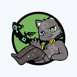 5_fingers anthro bent_legs black_body black_fur clothed clothing fingers fur gesture green_eyes half-closed_eyes male narrowed_eyes simple_background smug solo topless topless_male waving waving_at_viewer white_background moesouna_gomi ringula domestic_cat felid feline felis mammal 1:1 2026 japanese_description