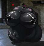 2016 animate_inanimate big_breasts bodily_fluids breasts erect_nipples female furnish genitals heart_symbol hi_res huge_breasts humanoid lactating nipples not_furry pussy solo text trash walter_sache what_has_science_done wide_hips