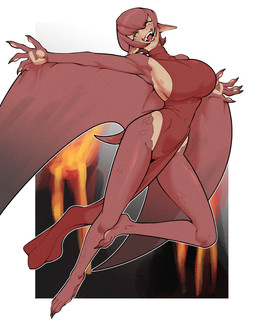barefoot big_breasts breasts clothed clothed_female clothed_humanoid clothing dress feet female humanoid_pointy_ears looking_at_viewer membrane_(anatomy) membranous_wings open_mouth pointy_ears red_body red_clothing red_dress red_scales scales solo tail wings yellow_eyes thevarking godzilla_(series) toho rodan_(toho) animal_humanoid humanoid kaiju scalie scalie_humanoid 2026 hi_res