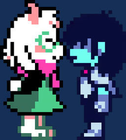 ambiguous_gender anthro armor barefoot blush boots clothing duo feet footwear male nose_kiss nuzzling paws plantigrade robe shoes side_view simple_background standing toes transparent_background yevgen_here deltarune undertale_(series) kris_dreemurr ralsei bovid caprine goat human mammal 2025 alpha_channel animated digital_media_(artwork) loop low_res pixel_(artwork) pixel_animation