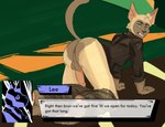 anthro anus butt dialogue frown genitals humanoid_genitalia male paws presenting presenting_anus scowl solo tail text conditional_dnp humgeronimo dawntide lee_(dawntide) domestic_cat felid feline felis mammal absurd_res english_text hi_res