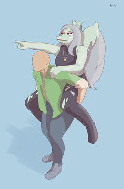 amber_(gem) amber_(material) amber_eyes anthro anthro_on_top arm_feathers bald blue_body blue_scales bodily_fluids bone_frill boots bottomwear carrying_another clothed clothing denim denim_bottomwear denim_clothing dominant dominant_anthro dominant_female duo elbow_feathers faceless_character faceless_human faceless_male feathered_wings feathers female female_anthro female_on_human female_on_top footwear frill_(anatomy) gesture grey_body grey_feathers grey_hair hair hand_gesture hand_on_shoulder human_on_anthro interspecies jacket jeans jewelry knee_boots knee_highs leg_grab legwear long_hair male male/female male_carrying_female male_on_anthro necklace on_top open_mouth open_smile pants pendant piggyback plantigrade pointing riding_on_back scales shirt shoes simple_background smile snout standing submissive submissive_human submissive_male sweat topwear torn_bottomwear torn_clothing torn_pants wings hyuvevo cavemanon_studios goodbye_volcano_high ko_op_(game_developer) snoot_game anon_(snoot_game) fang_(gvh) human mammal prehistoric_species pterosaur reptile scalie 2023 absurd_res colored hi_res