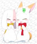 blush chest_tuft daww duo eyes_closed female fur orange_body orange_fur scarf shamrock smile standing tuft white_body white_fur puku2315 happy_happy_clover sayuri_tatsuyama clover_(happy_happy_clover) mallow_(happy_happy_clover) domestic_rabbit lagomorph leporid lop_rabbit mammal oryctolagus rabbit 2017 hi_res