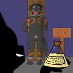 1:1 anthro asherwolf_(artist) balls bdsm bondage bound canid canine canis chastity_cage chastity_device genitals hi_res kidnap male male/male mammal permanent solo solo_focus wolf