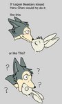 ambiguous_gender anthro blush canon_couple duo fur grey_background grey_body grey_fur head_nom humor kissing nom simple_background text white_body white_fur glasswhistle beastars haru_(beastars) legoshi_(beastars) canid canine canis domestic_rabbit dwarf_rabbit lagomorph leporid mammal oryctolagus rabbit wolf 2020 english_text hi_res female_(lore) male_(lore)