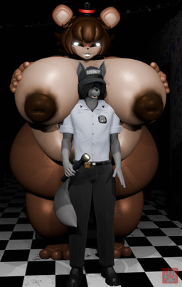 ambiguous_gender anthro belly between_breasts big_belly big_breasts big_butt big_dom_small_sub breasts butt curvy_figure dominant dominant_female duo female huge_belly huge_breasts huge_butt huge_hips huge_thighs larger_female machine male male/female mature_female obese overweight overweight_female security security_guard size_difference slightly_chubby slightly_chubby_female smaller_ambiguous smaller_male smothering thick_thighs voluptuous wide_hips vep125 mishuyuu_(modeler) warfaremachine_(modeler) five_nights_at_freddy's scottgames freddy_(fnaf) ych_(character) animal_humanoid animatronic bear humanoid mammal mammal_humanoid robot ursid_humanoid hi_res