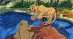 ambiguous_gender detailed_background feral fur group quadruped trio young young_feral soulgryph disney the_lion_king felid lion mammal pantherine digital_drawing_(artwork) digital_media_(artwork) hi_res