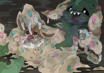 absorption_vore ambiguous_gender corruption duo feral fusion spiral spiral_eyes unbirthing vaginal vore winte nintendo pokemon animate_inanimate eevee eeveelution garbodor generation_1_pokemon generation_4_pokemon generation_5_pokemon goo_creature hybrid leafeon pokemon_(species) 2019